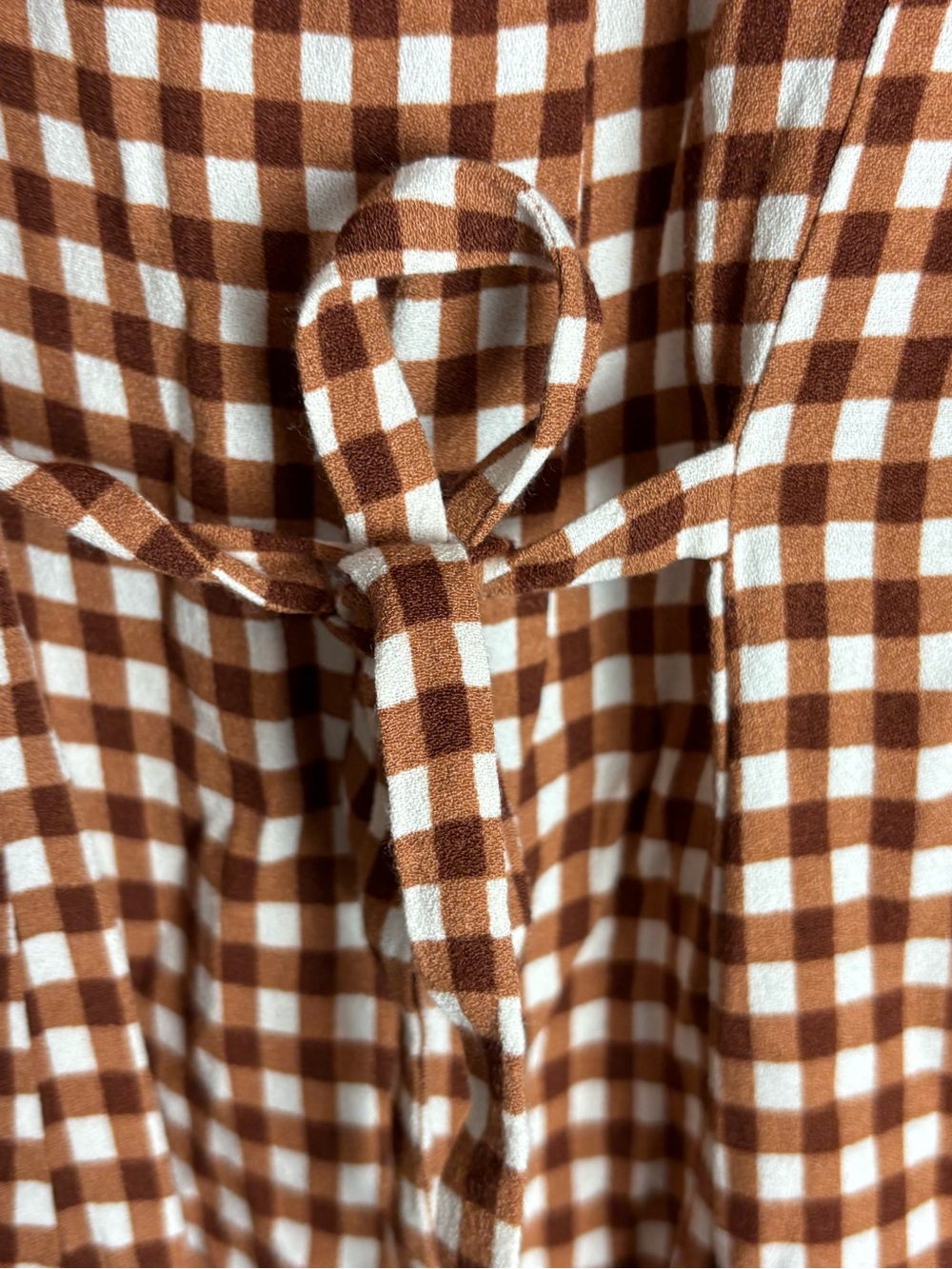Reformation Brown and White Gingham Button-Front Tunic - Picture 10 of 11